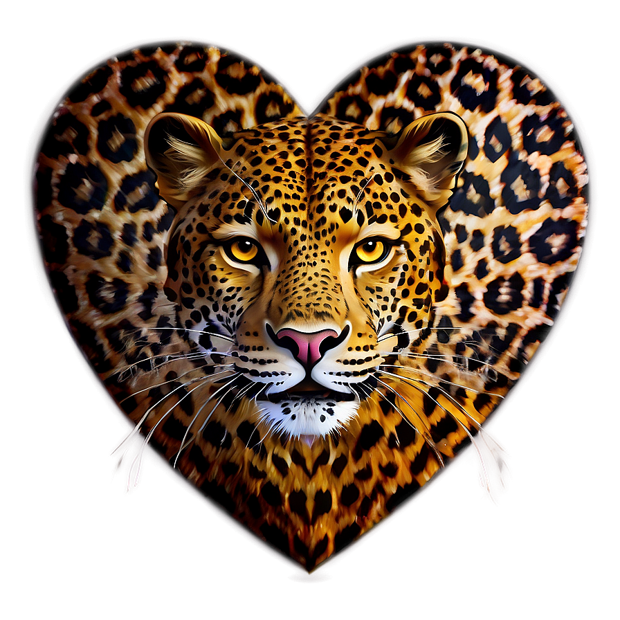 Fierce Leopard Heart Symbol Png Iyg26 PNG Image