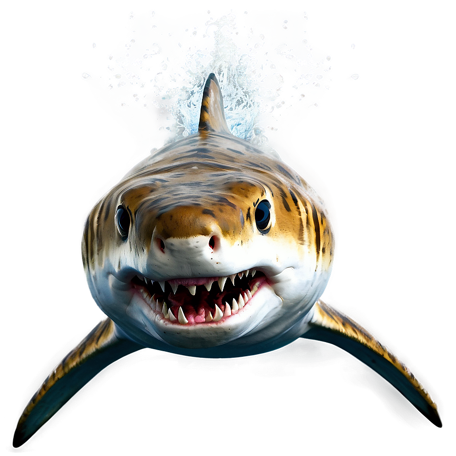 Fierce Tiger Shark Cartoon Png Tor PNG Image