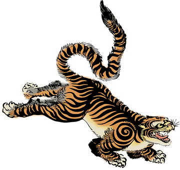 Fierce_ Traditional_ Tiger_ Art PNG Image