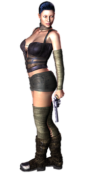 Fierce_ Video_ Game_ Heroine PNG Image