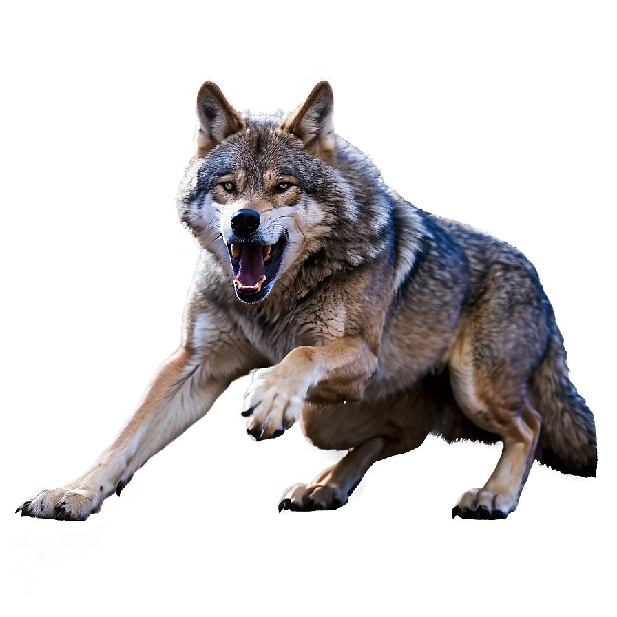 Fierce Wolf Battle Stance Png Dhd PNG Image