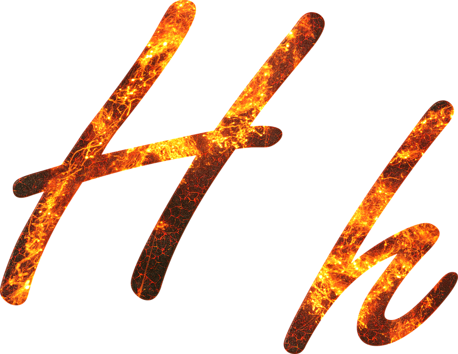 Fiery Alphabet Letters A K H PNG Image