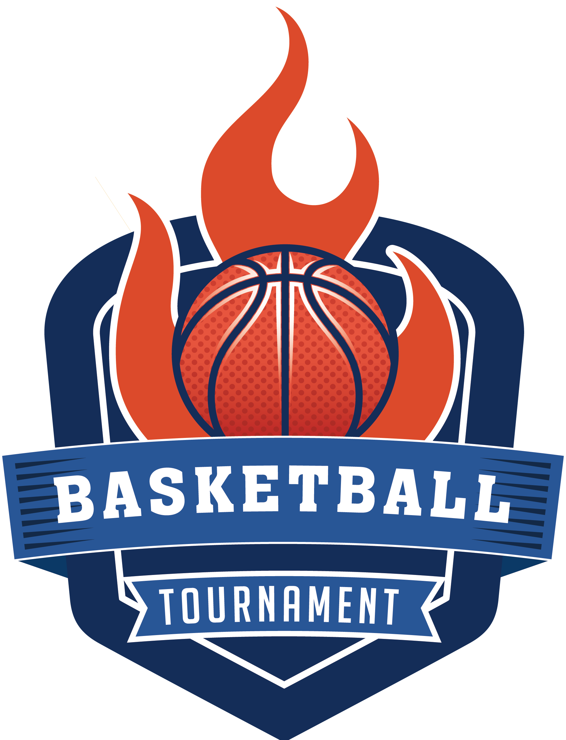 Fiery Basketball Tournament Logo PNG Image