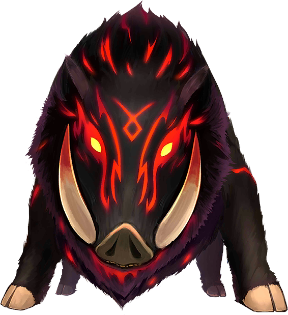 Fiery Boar Creature Artwork PNG Image