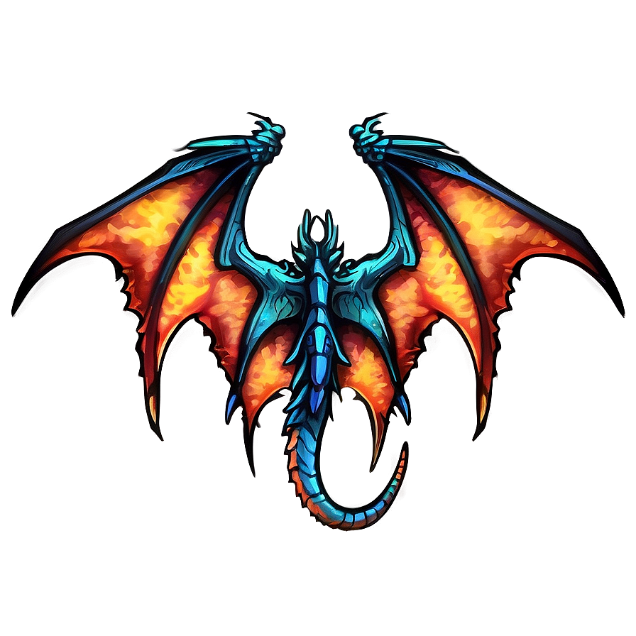 Fiery Dragon Wings Graphic Png 72 PNG Image