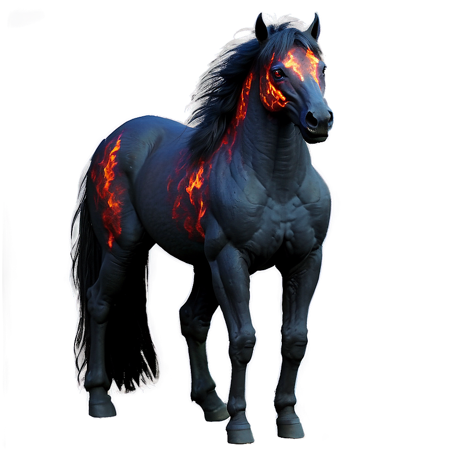 Fiery-eyed Black Nightmare Horse Png 06262024 PNG Image