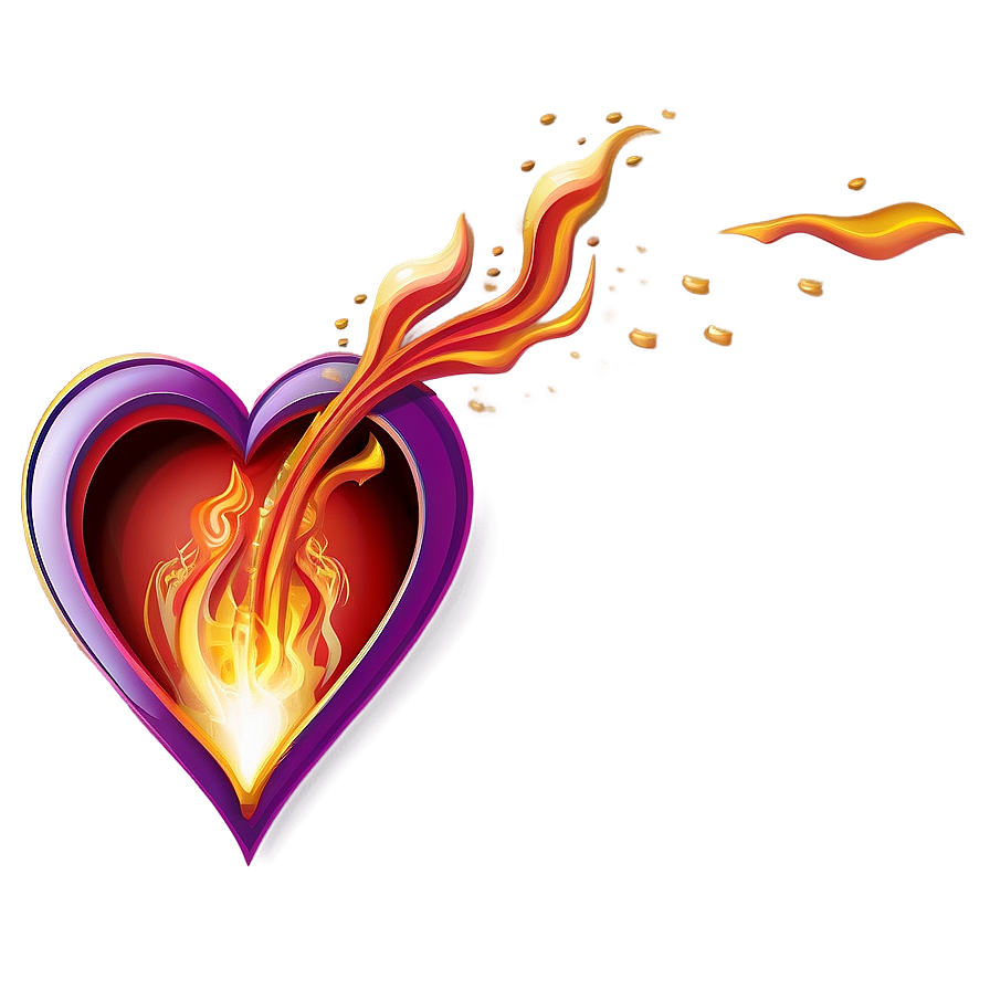 Fiery Heart Illustration Png Xiw PNG Image