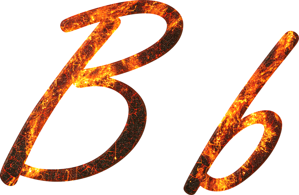 Fiery Letter Bandb PNG Image