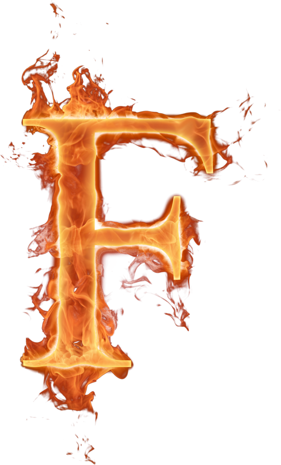 Fiery Letter F Design PNG Image