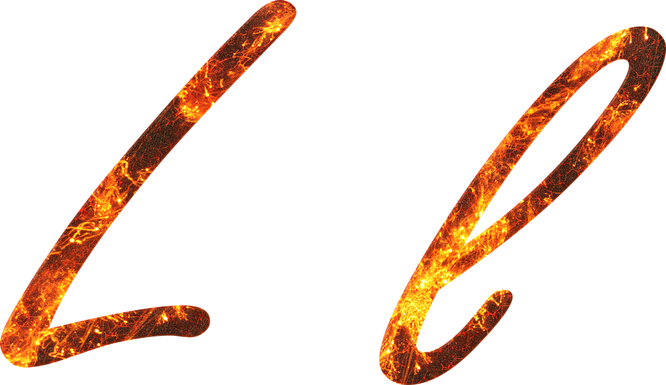 Fiery Letter L Design PNG Image