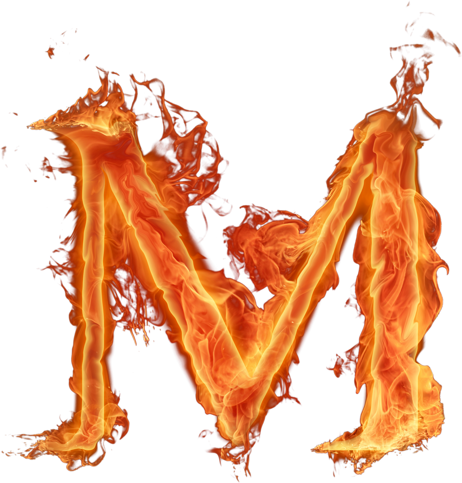 Fiery Letter M Graphic PNG Image