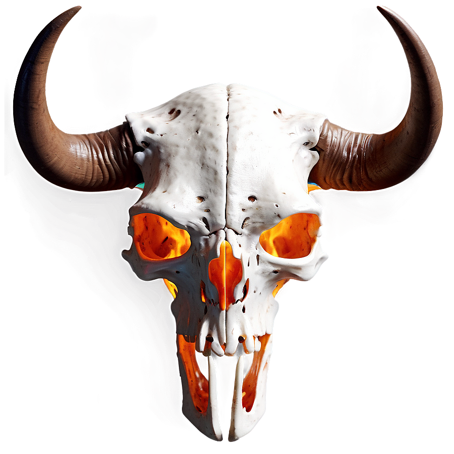 Fiery Longhorn Skull Concept Png Lju PNG Image