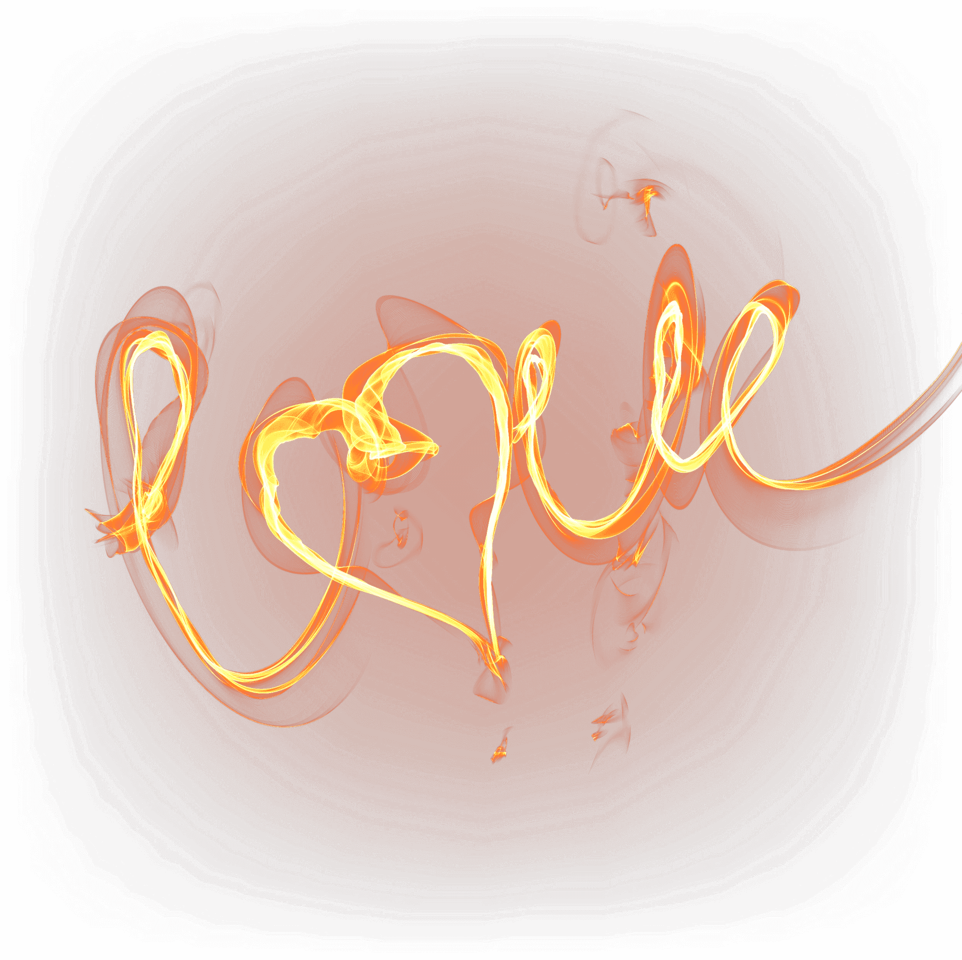 Fiery Love Calligraphy PNG Image