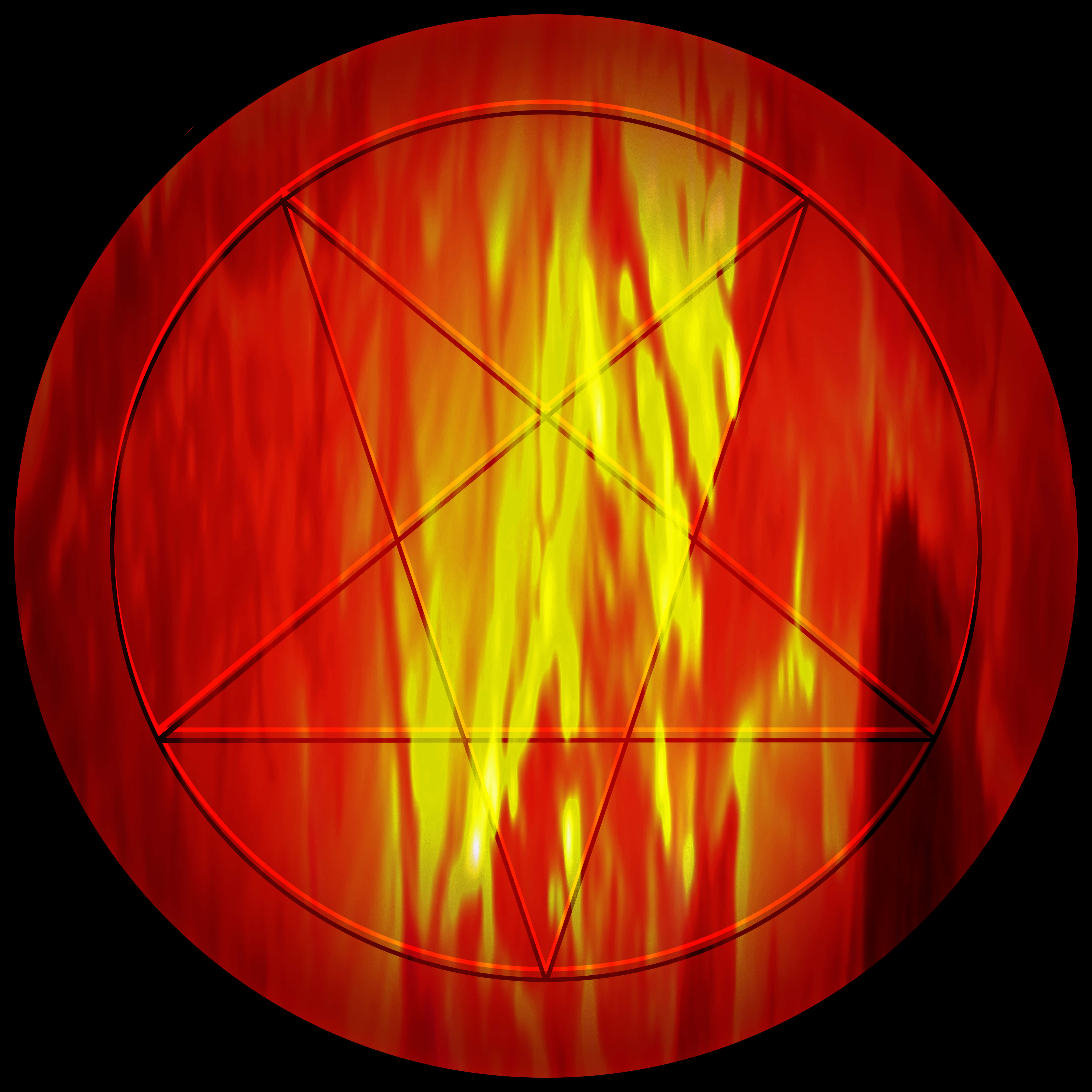 Fiery Pentagram Background PNG Image