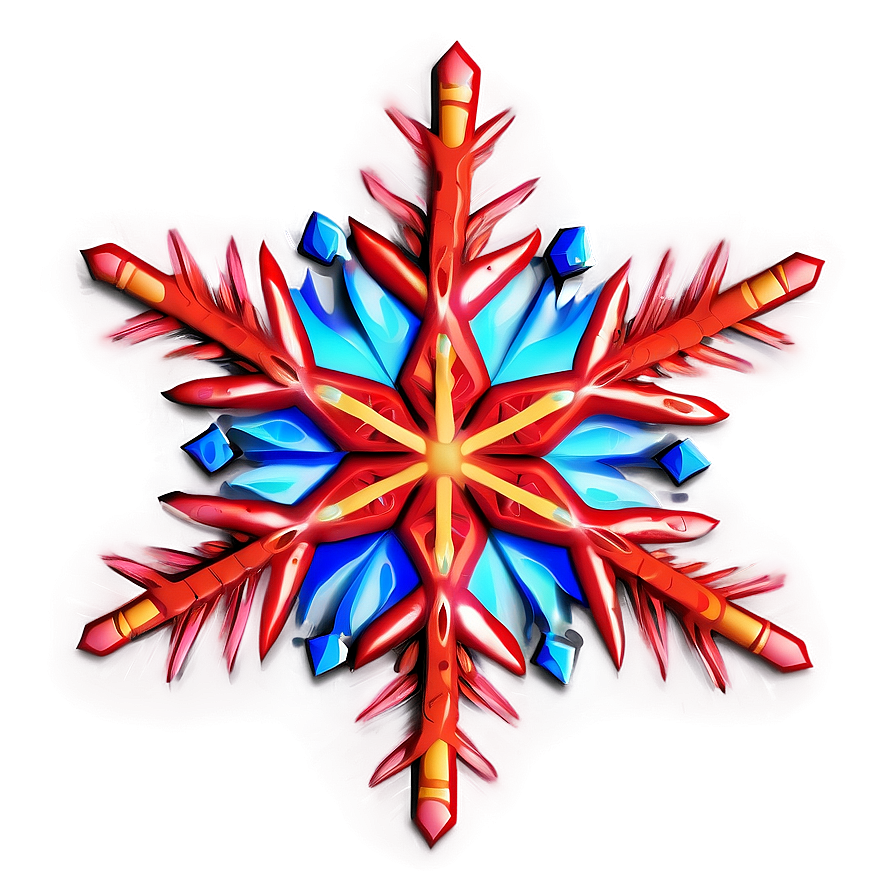 Fiery Red Snowflake Design Png 06282024 PNG Image