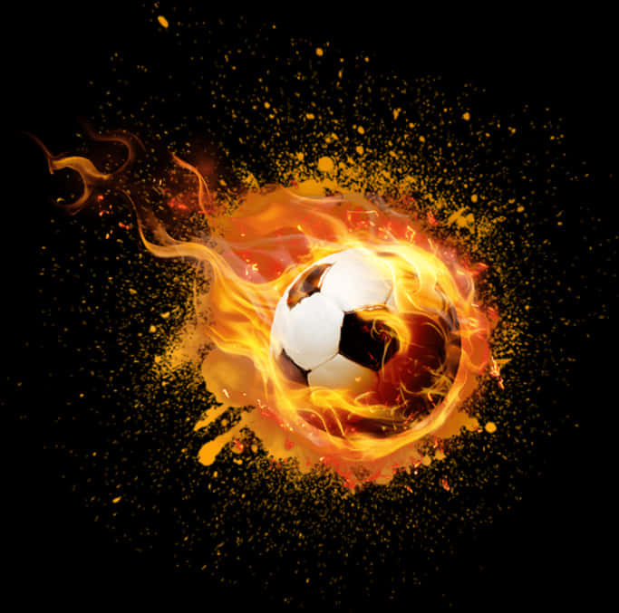 Fiery Soccer Ball Illustration PNG Image