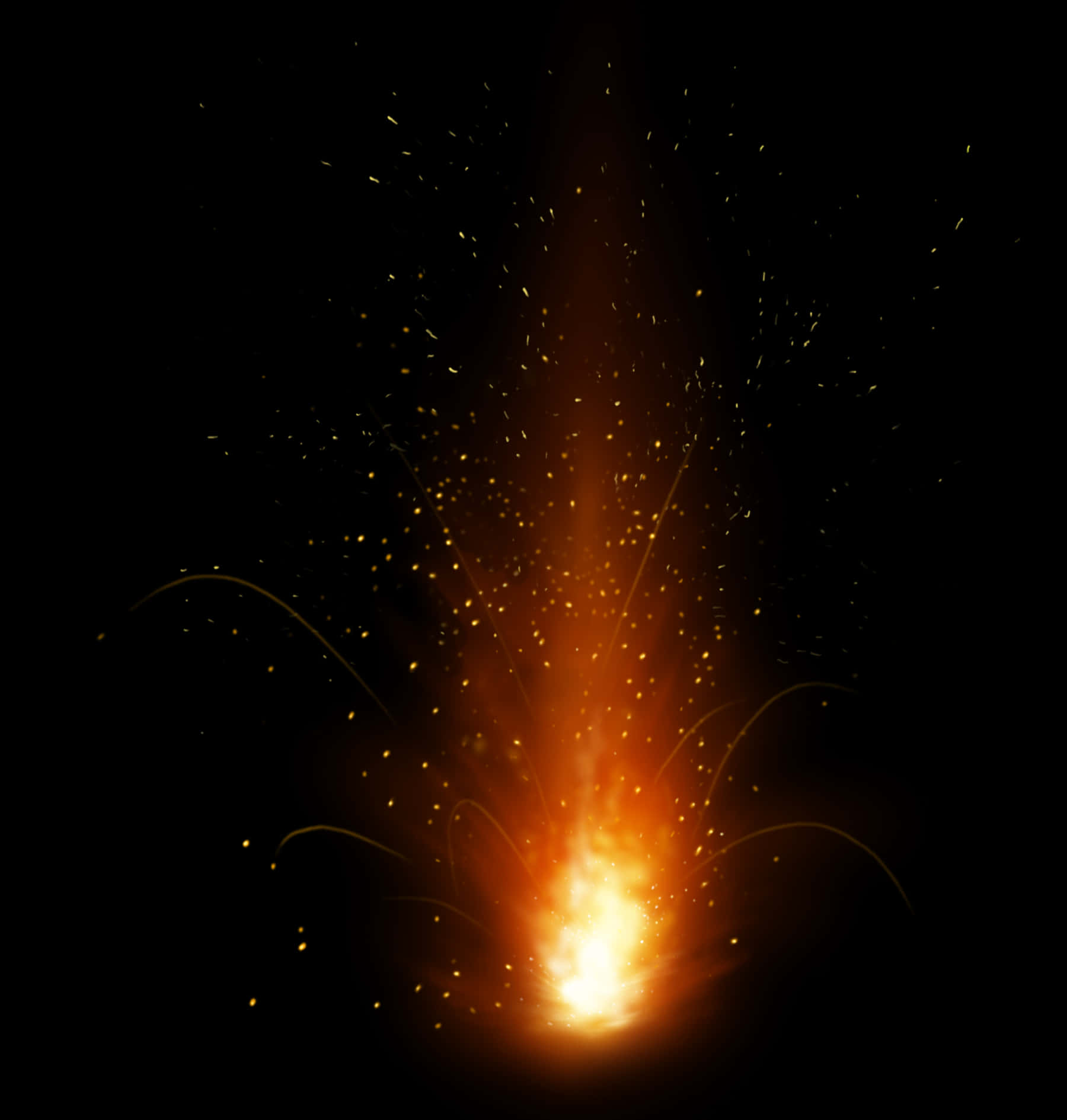 Fiery Spark Explosion PNG Image