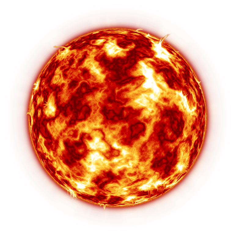 Fiery Sun Close Up PNG Image