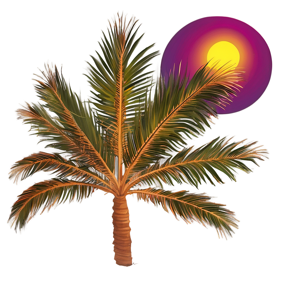 Fiery Sunset Palmera View Png Saq PNG Image