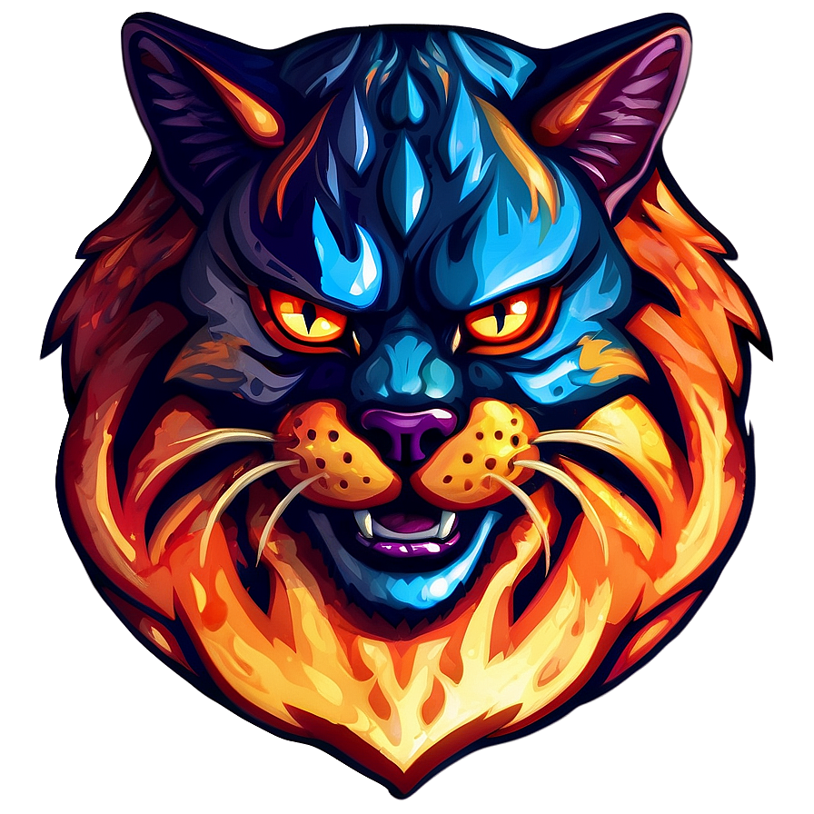 Fiery Wildcat Emblem Png Pnn PNG Image