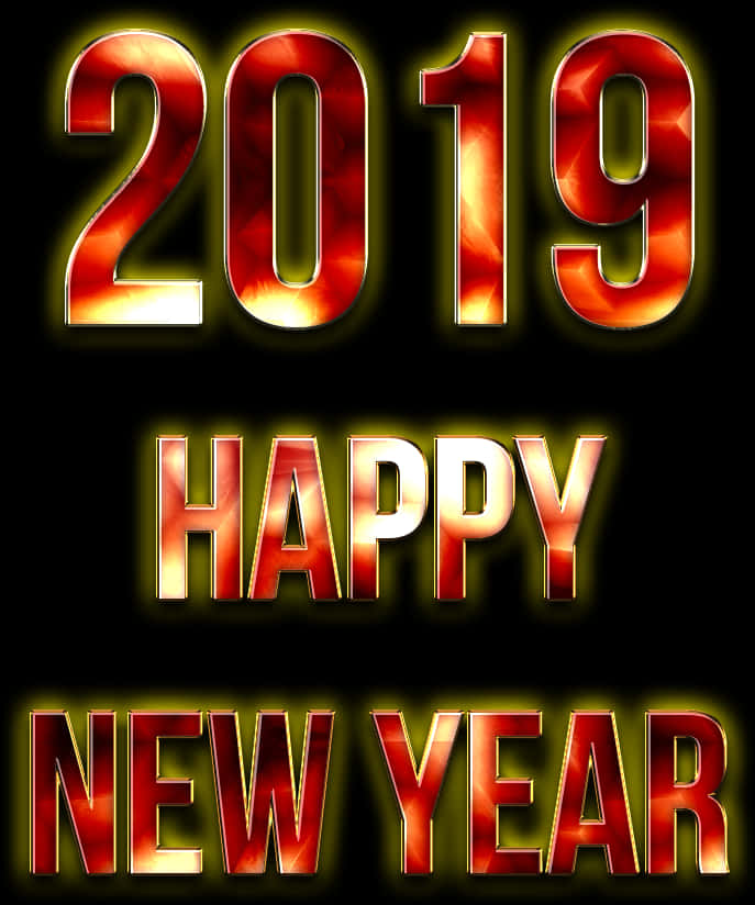 Fiery2019 Happy New Year PNG Image