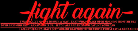 Fight Again Motivational Quote PNG Image