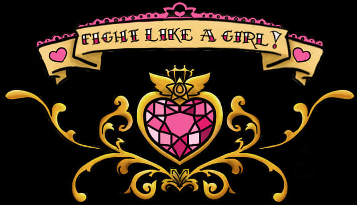 Fight Like A Girl Banner Graphic PNG Image