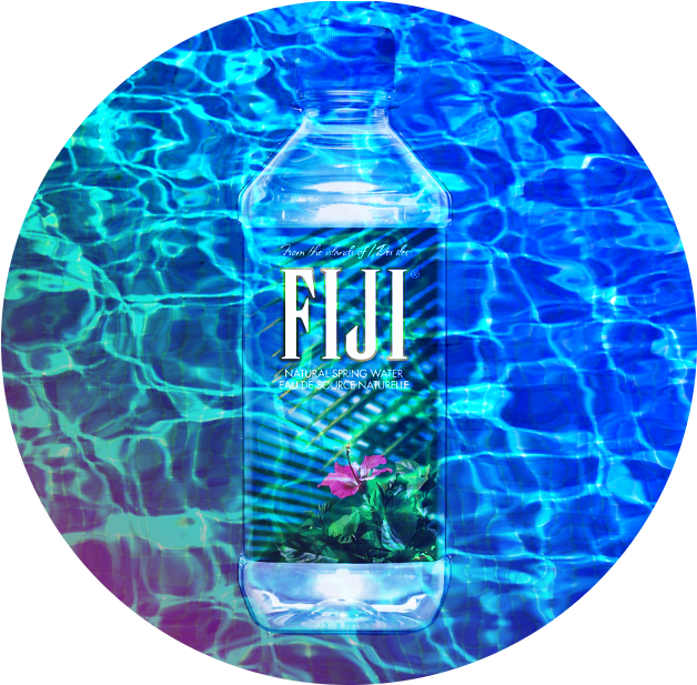 Fiji Water Bottle Underwater Effect PNG Image