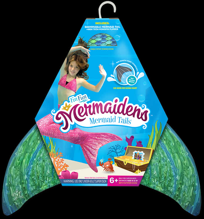 Fin Fun Mermaidens Mermaid Tail Packaging PNG Image