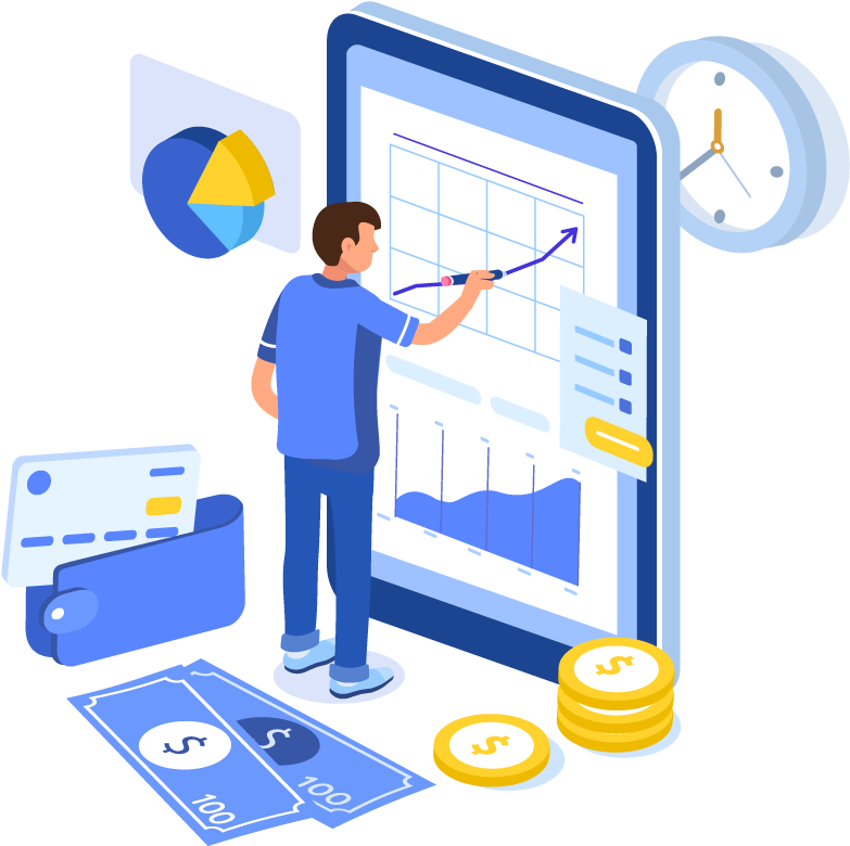 Financial Analysis Illustration PNG Image