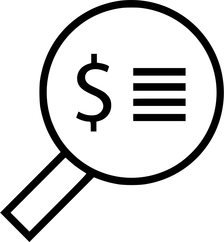 Financial Analysis Magnifying Glass Icon PNG Image