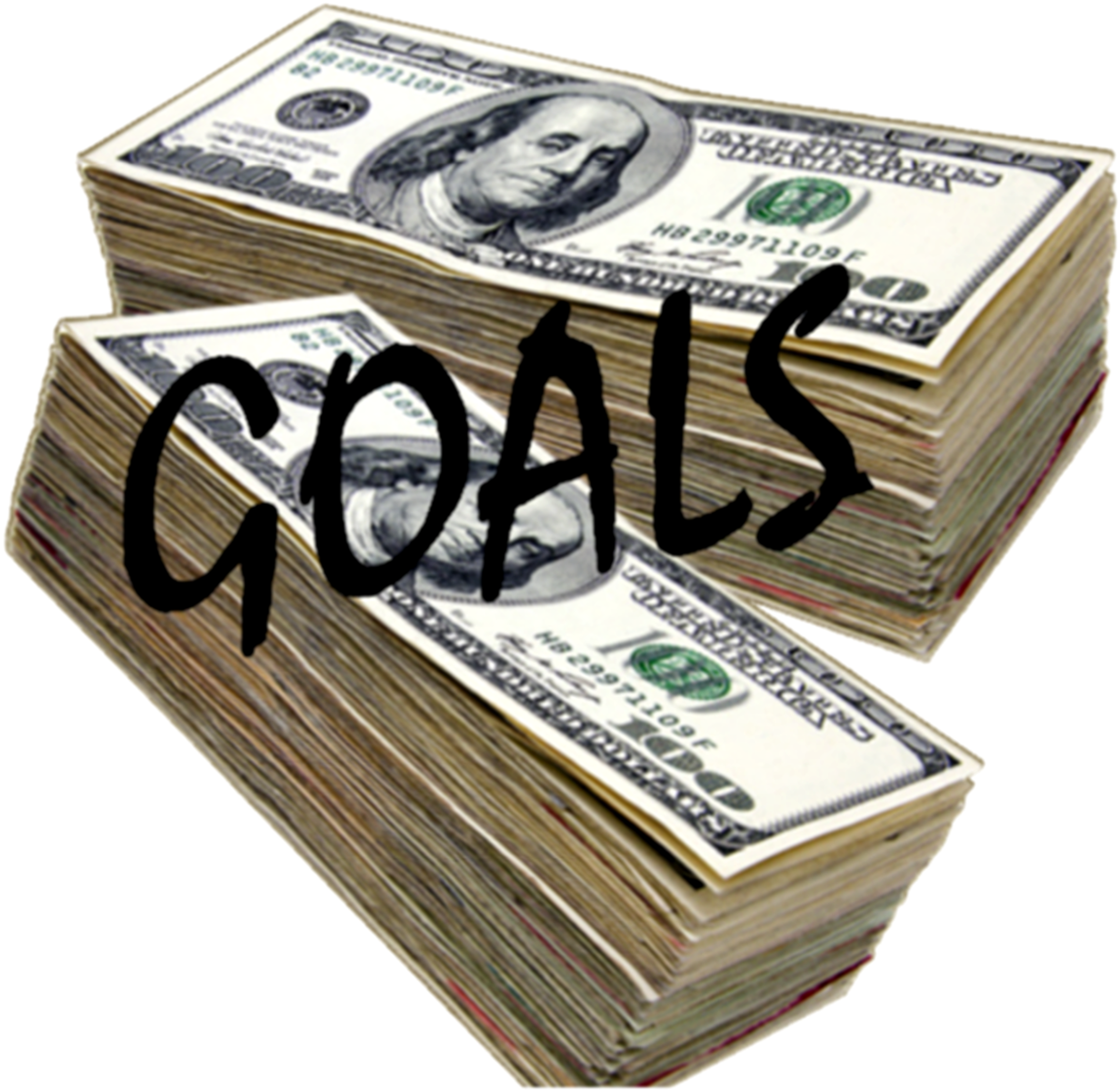 Financial Goals Money Stack PNG Image