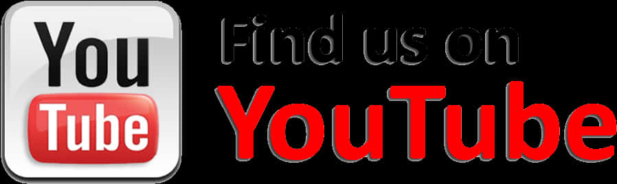 Find Us On You Tube Banner PNG Image