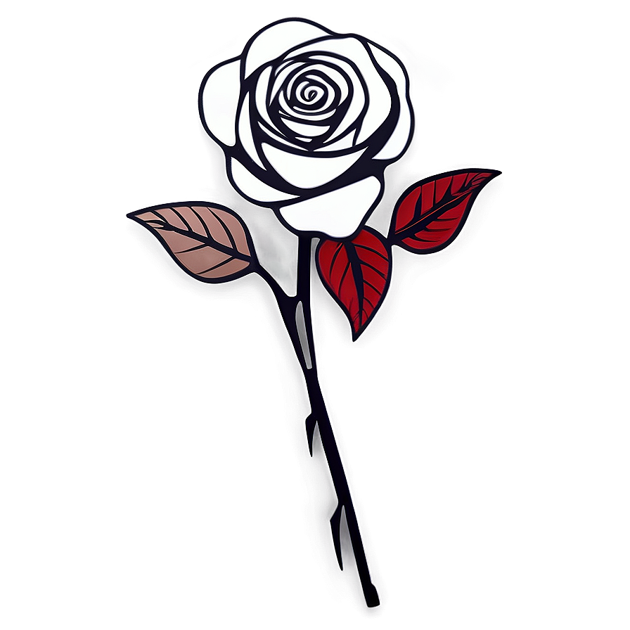 Fine Line Rose Tattoo Visual Png Cag51 PNG Image