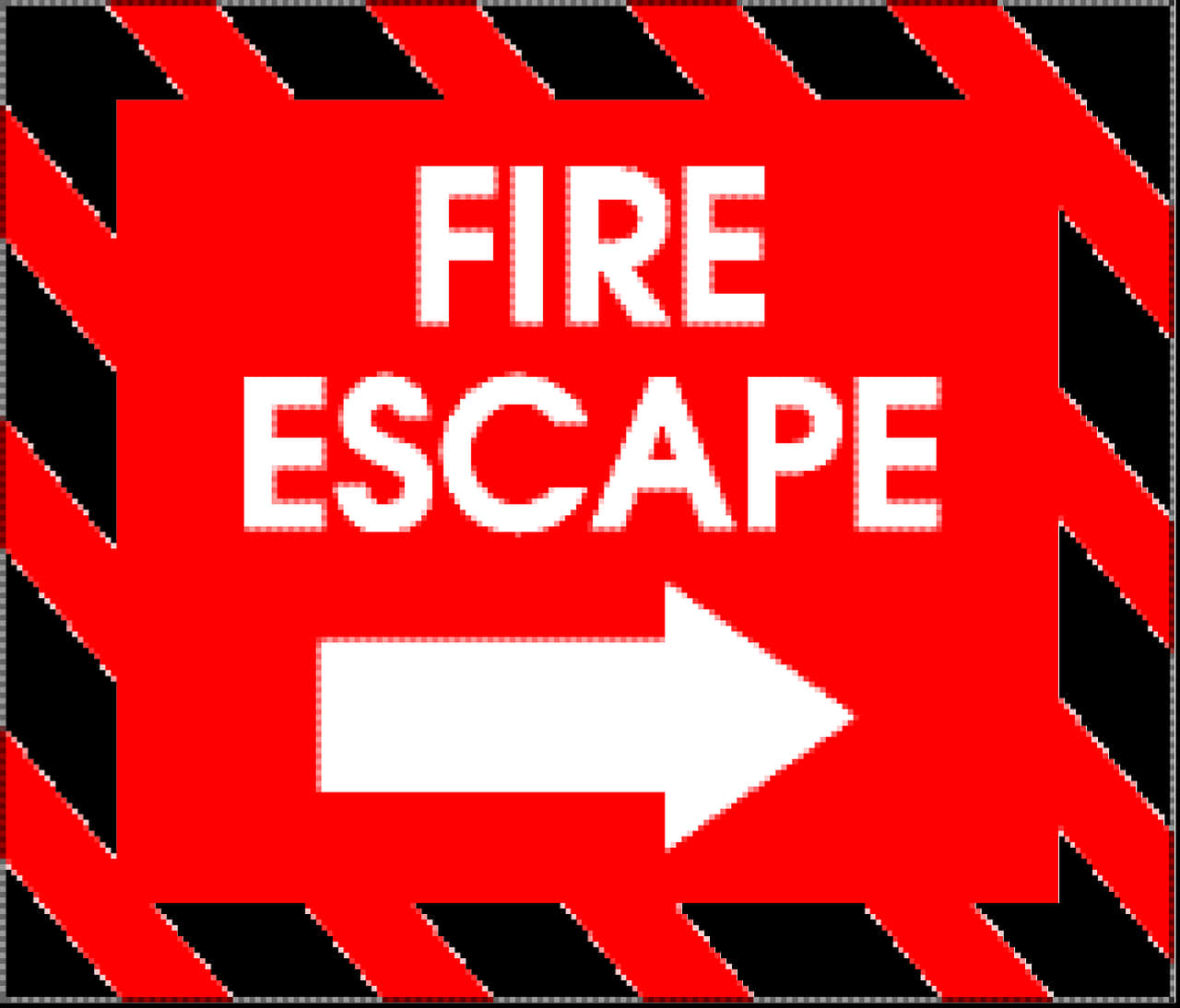 Fire Escape Sign Directional Arrow PNG Image