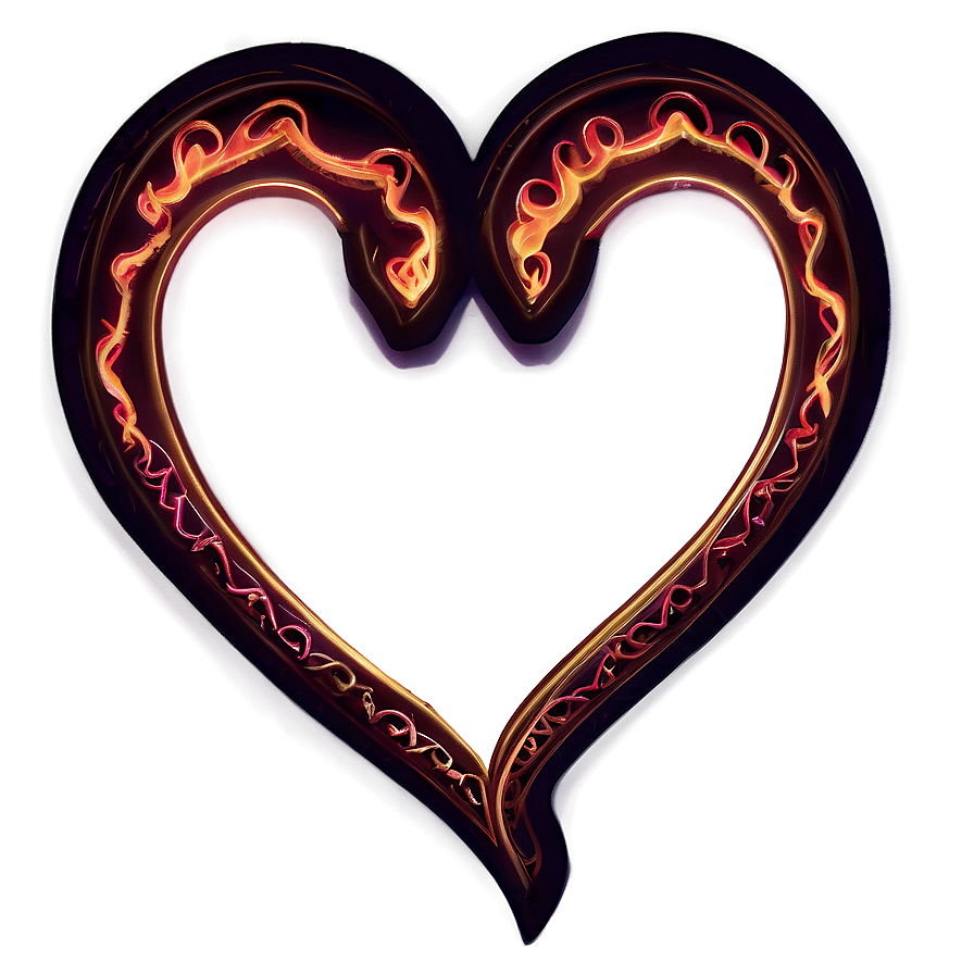 Fire Heart Outline Png Vre88 PNG Image