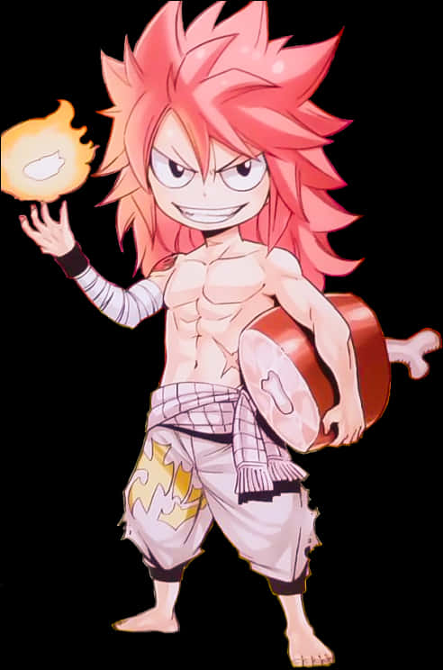 Fire Wielding Anime Character PNG Image