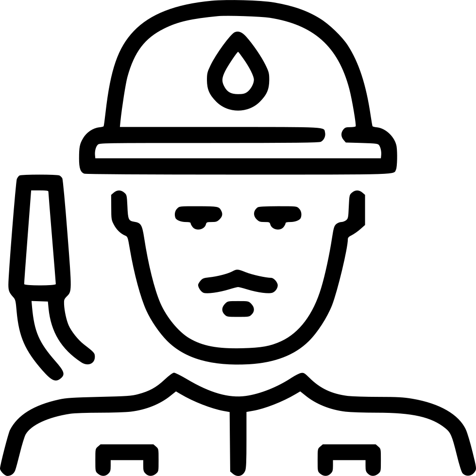 Firefighter Icon Outline PNG Image