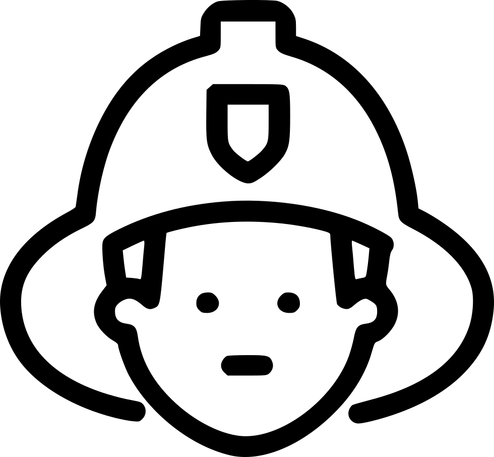 Firefighter Icon Outline PNG Image