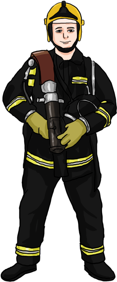 Firefighter Readyfor Action PNG Image