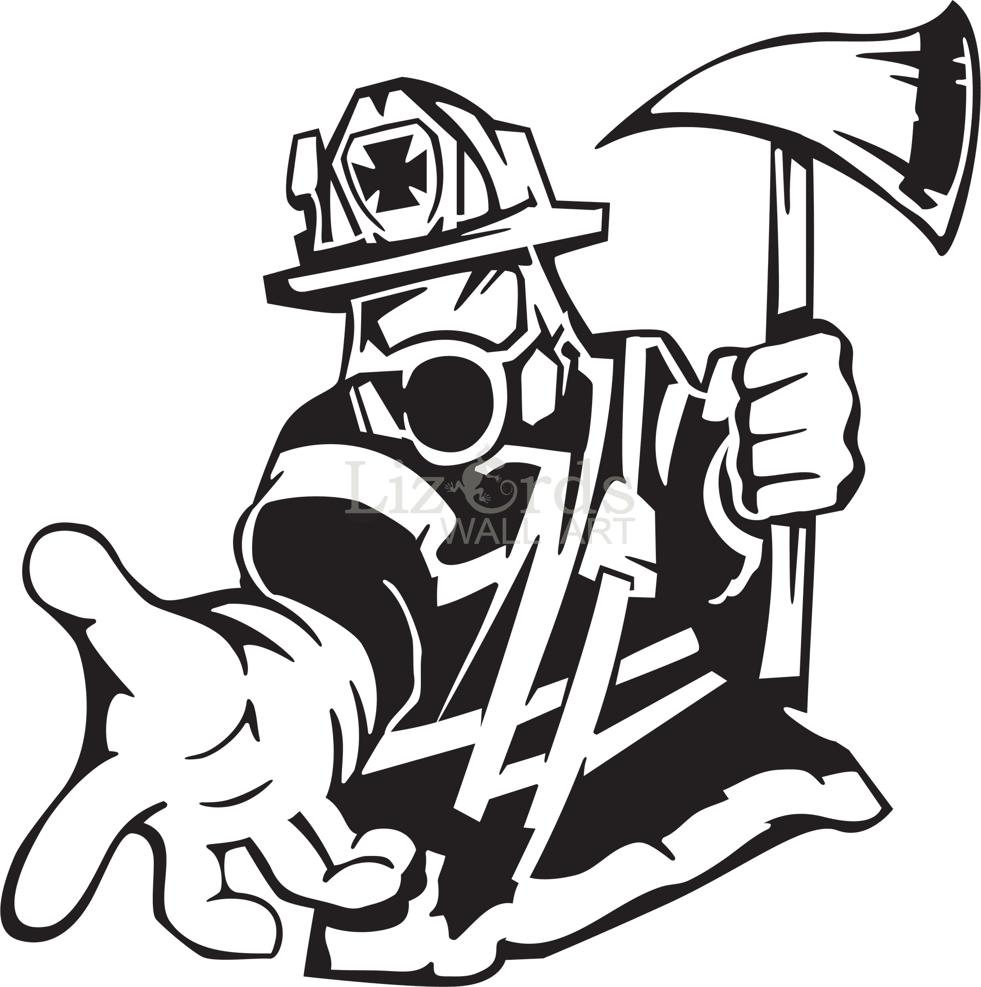 Firefighter Silhouette Vector Art PNG Image