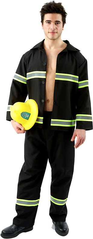 Firefighter Uniform Portrait PNG Image