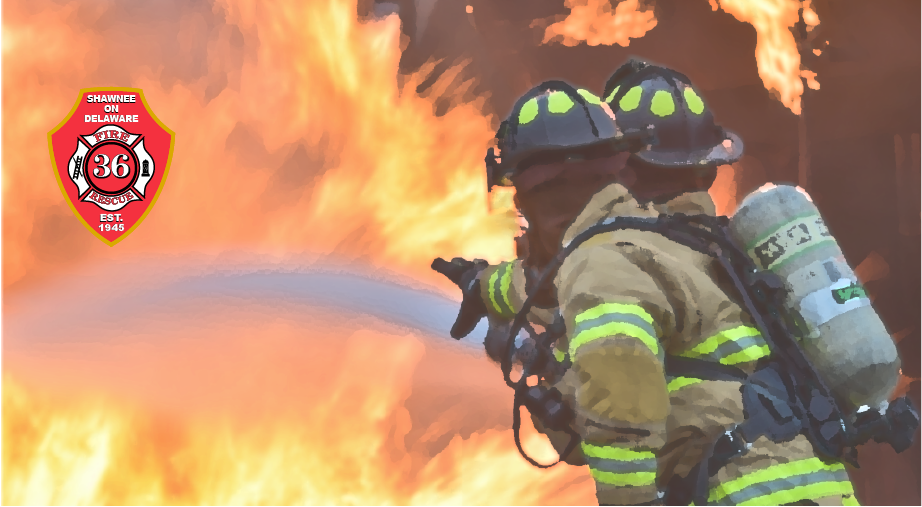 Firefighterin Action Extinguishing Blaze PNG Image