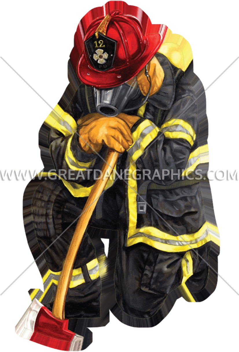 Firefighterin Actionwith Axe.png PNG Image