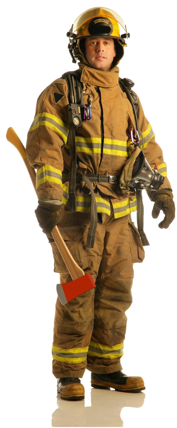 Firefighterin Full Gear PNG Image