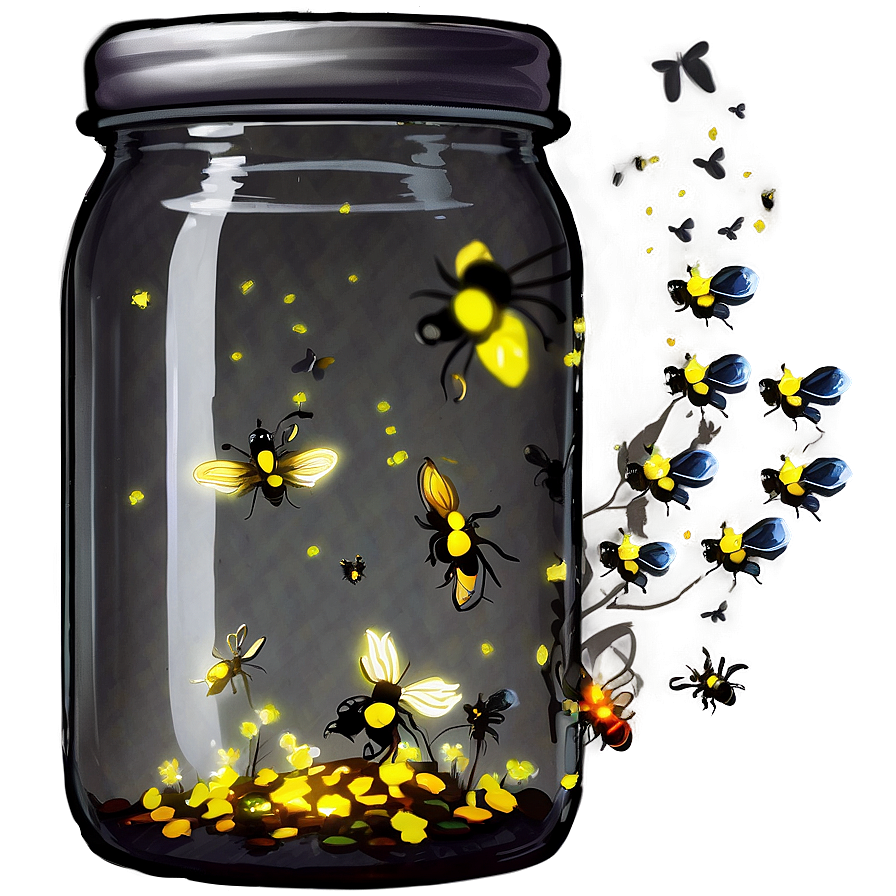 Fireflies In A Jar Png Bfq PNG Image