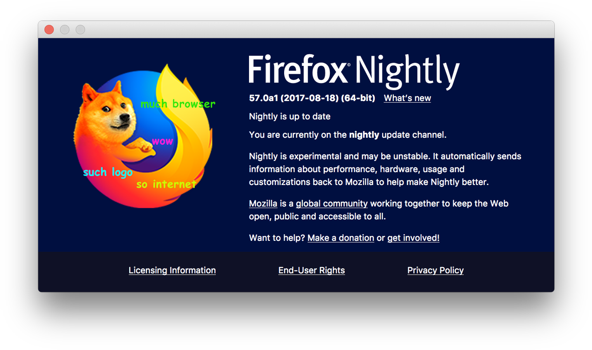 Firefox Nightly Doge Meme Screen PNG Image