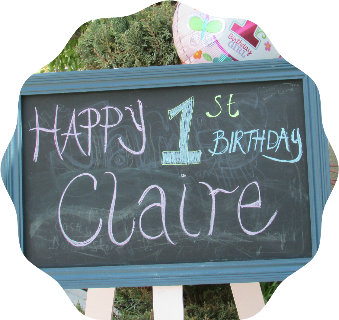 First Birthday Blackboard Celebration PNG Image