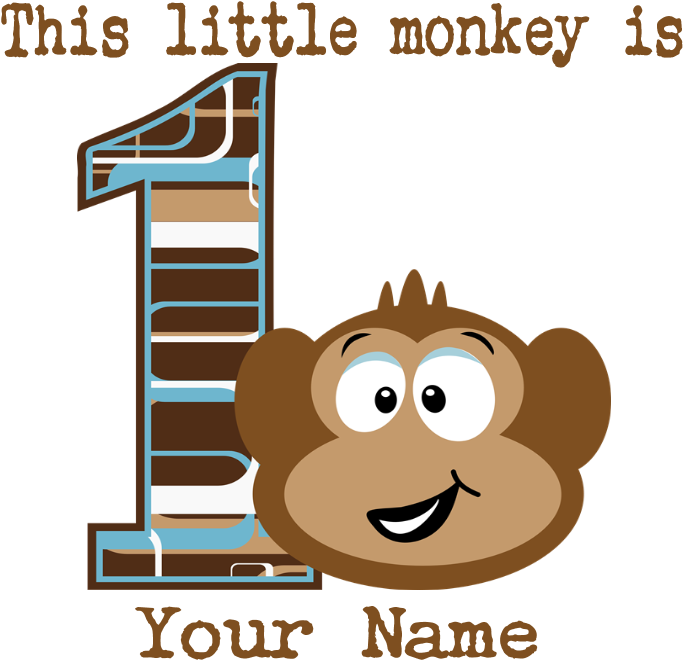 First_ Birthday_ Monkey_ Customizable_ Banner PNG Image