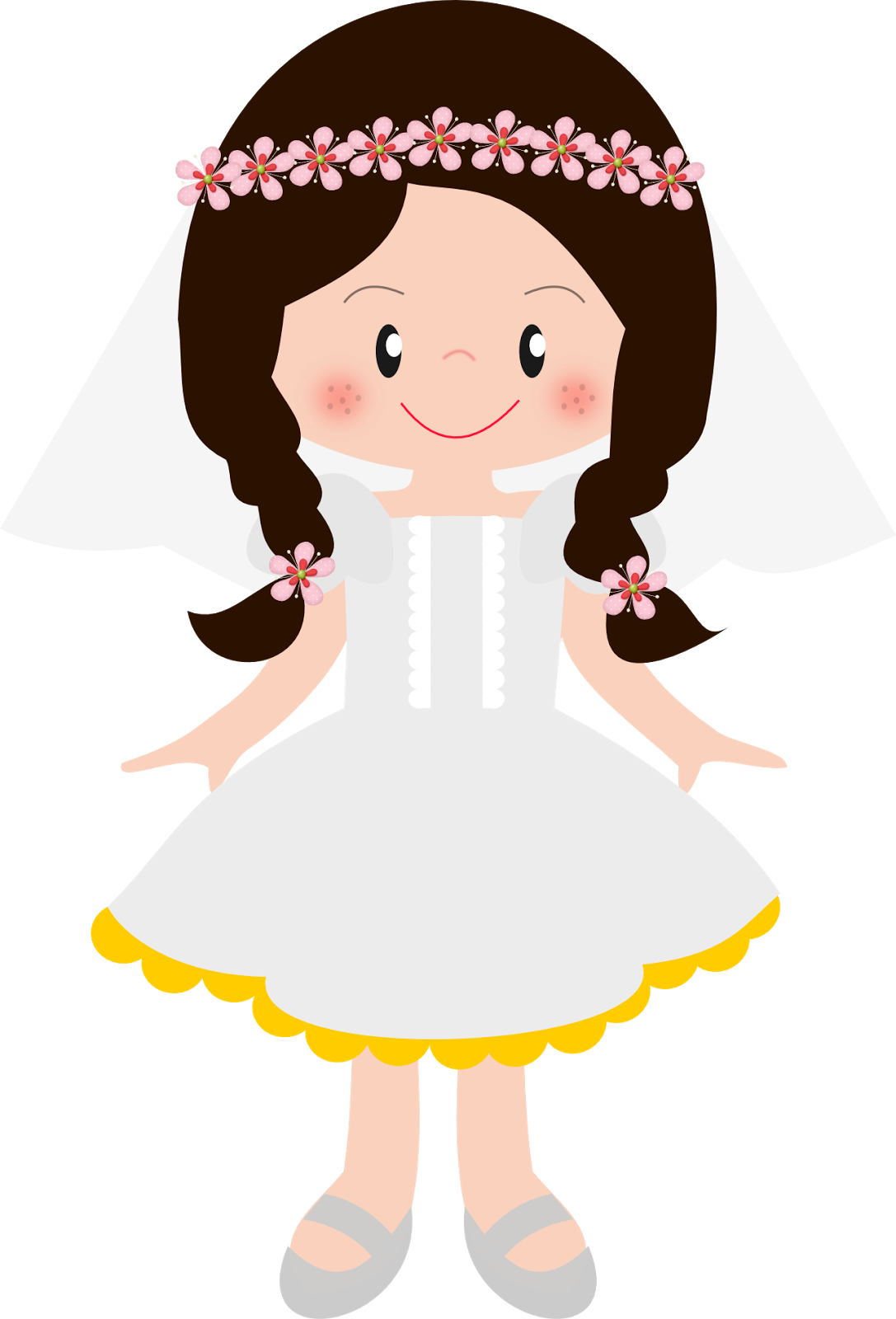 First Communion Cartoon Girl PNG Image